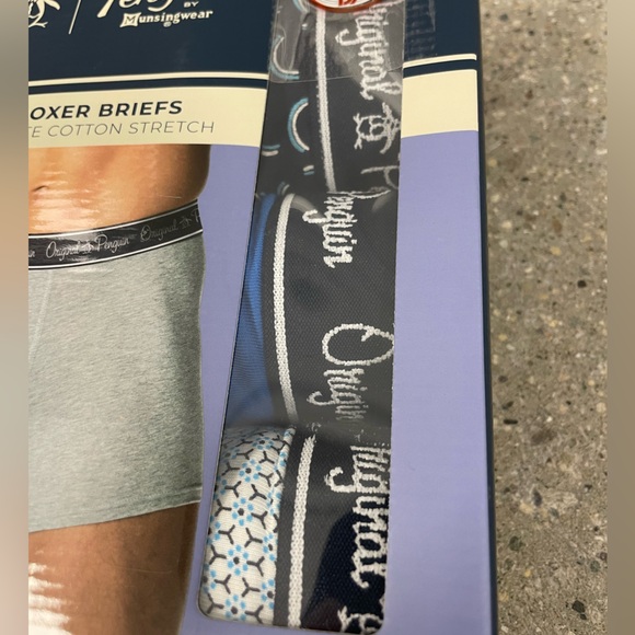 New in Box ORIGINAL PENGUIN Intimates 3 Pack Navy Boxer Brief Underwear size S - Picture 3 of 6